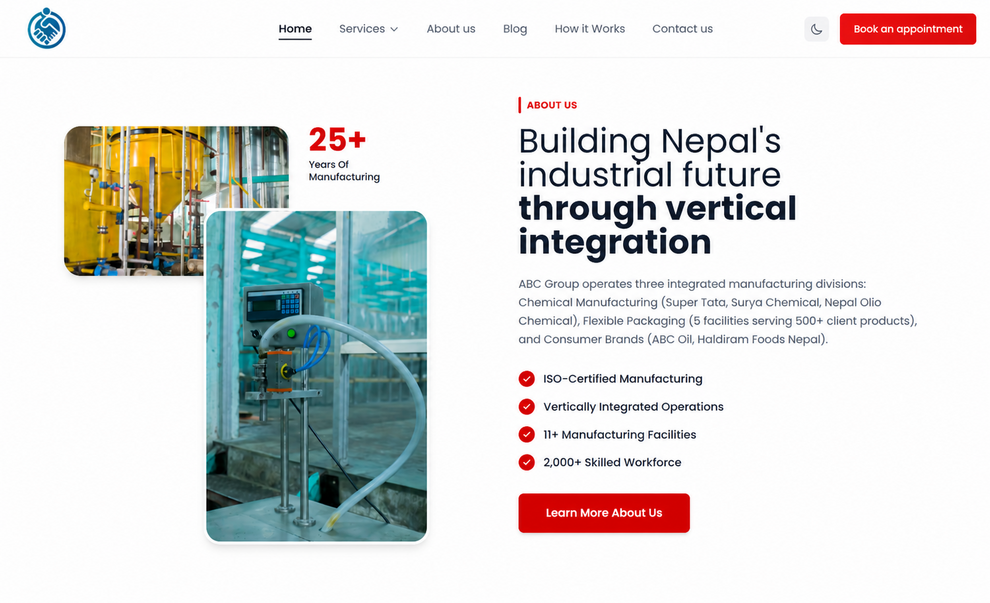 ABC Group Nepal — web development project by Ashish Pokhrel