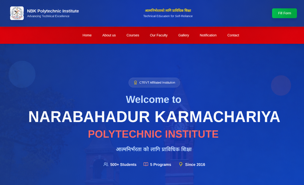 NBK College — web development project by Ashish Pokhrel