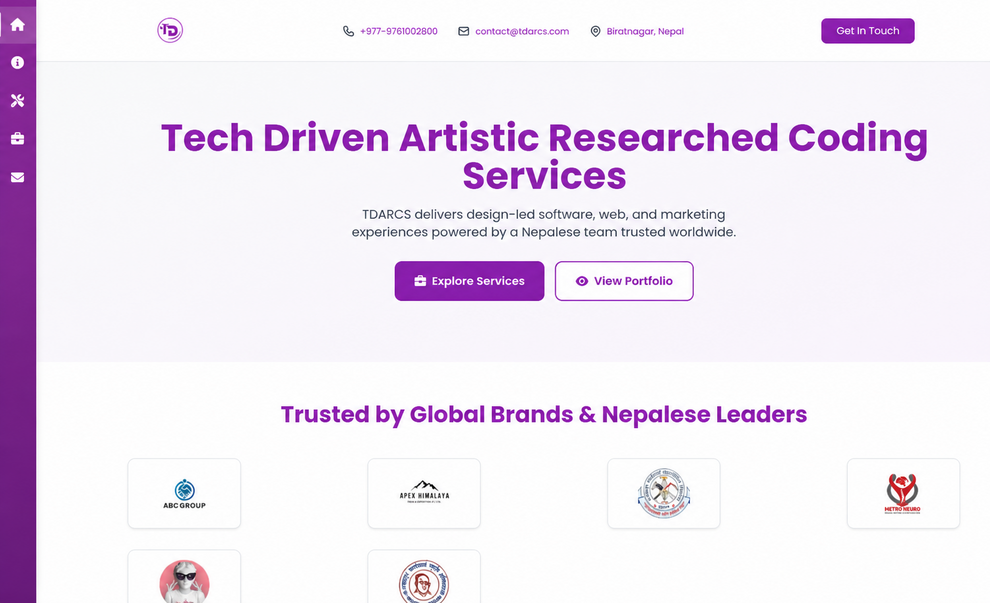 TDARCS — web development project by Ashish Pokhrel