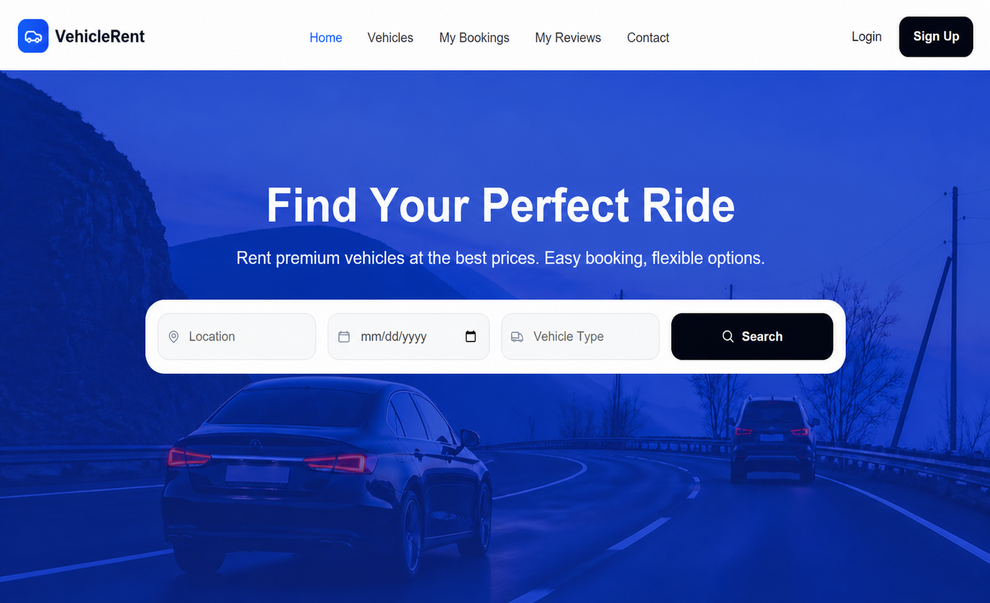 Online Vehicle Renting — web development project by Ashish Pokhrel